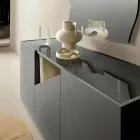Floor-Standing Sideboard in Melamine with Diagonal Cut Made in Italy - Seta Viadurini