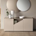 Floor-Standing Sideboard in Melamine with Diagonal Cut Made in Italy - Seta