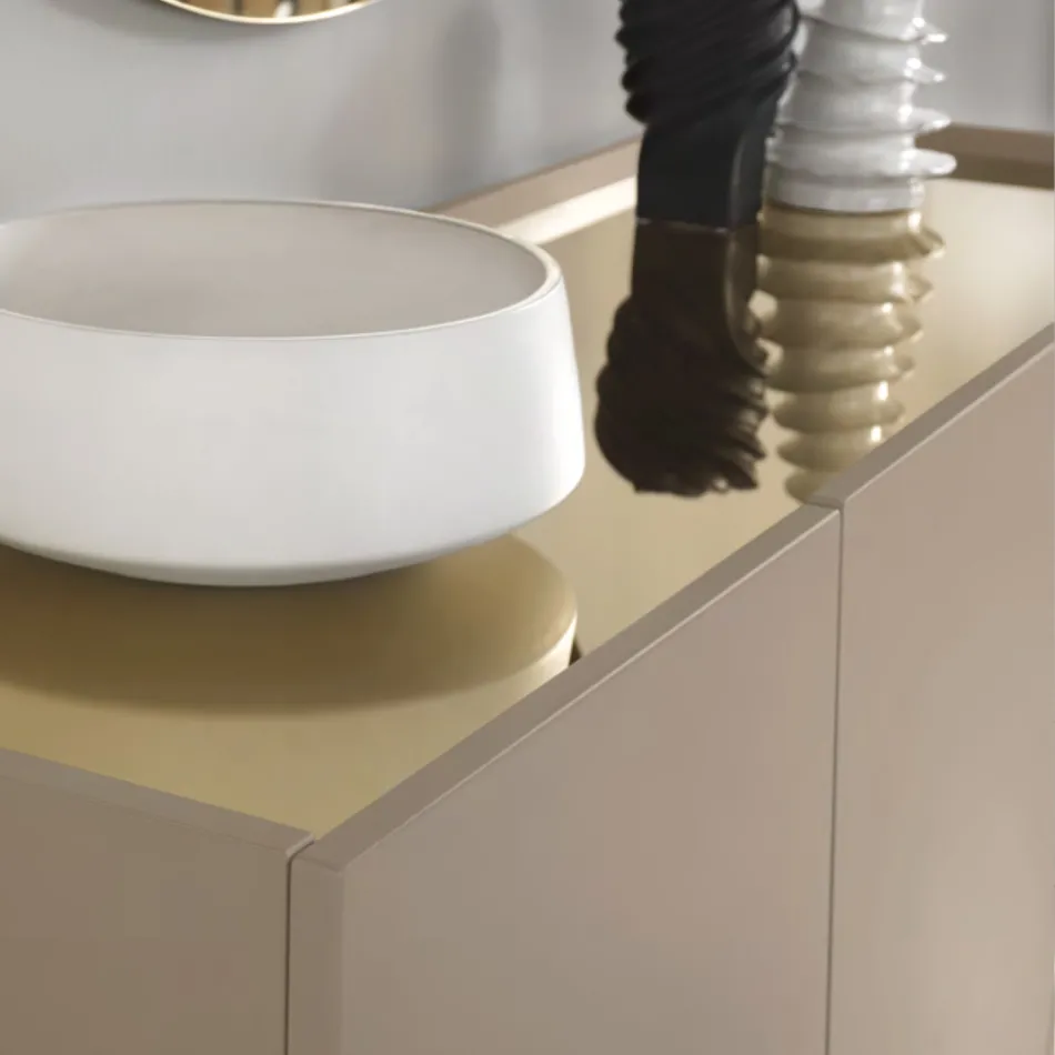 Madia in Melamine and Mdf with Laminate Inserts Made in Italy - Gordita Viadurini