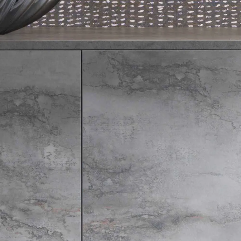 Modern Sideboard with Three Doors in Bronze or Gray Melamine Made in Italy - Clemente Viadurini