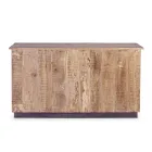 Living Room Sideboard in Mango Wood and Steel with 2 Doors and 3 Drawers - Sinfony Viadurini