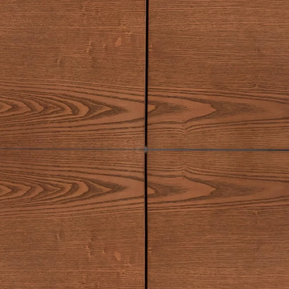 Living room sideboard Mdf structure and solid wood 4 doors Made in Italy - Rosalba Viadurini