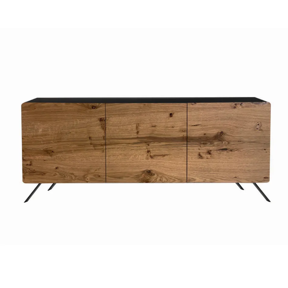 Living Room Sideboard in Mdf and Solid Wood 2 or 3 Doors Made in Italy - Chamber Viadurini