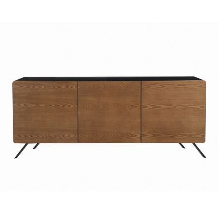 Living Room Sideboard in Mdf and Solid Wood 2 or 3 Doors Made in Italy - Chamber Viadurini