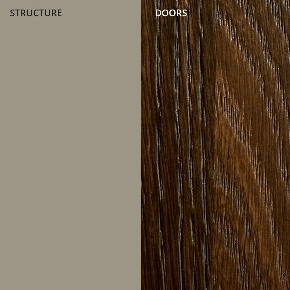 Living room sideboard in lacquered MDF 3 doors with silk-screened inlays - Saronno Viadurini