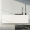 Living room sideboard in White Lacquered Mdf with Bas-relief Made in Italy - Acqua