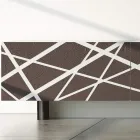 Living Room Sideboard in Matt Lacquered Mdf with Decorated Doors Made in Italy - Velia Viadurini
