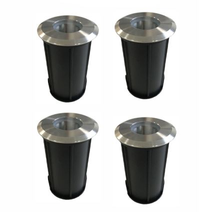 Round 2W Led Spotlight Marker in 316 Stainless Steel, 4 Pieces - Solina Viadurini