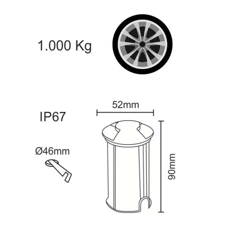 Marker Outdoor Recessed LED Spotlight in Stainless Steel 4 Pieces - Rhombus Viadurini