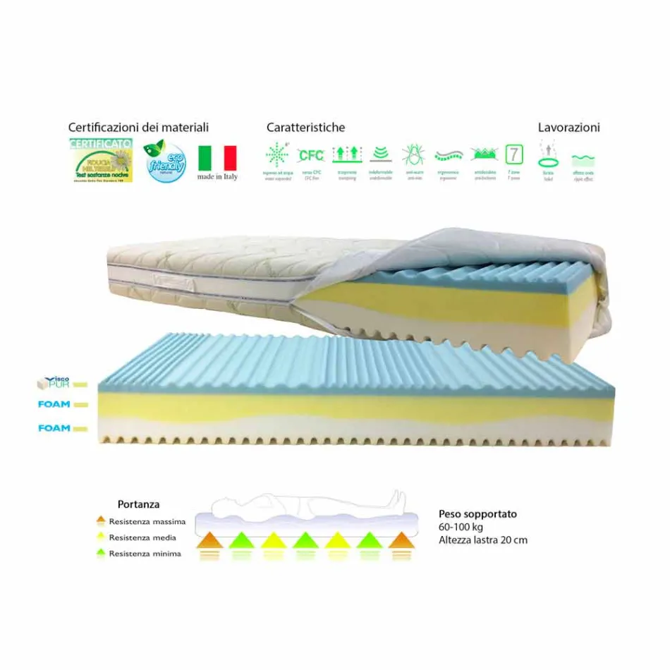 Bio mattress 3 and a half square Viadurini