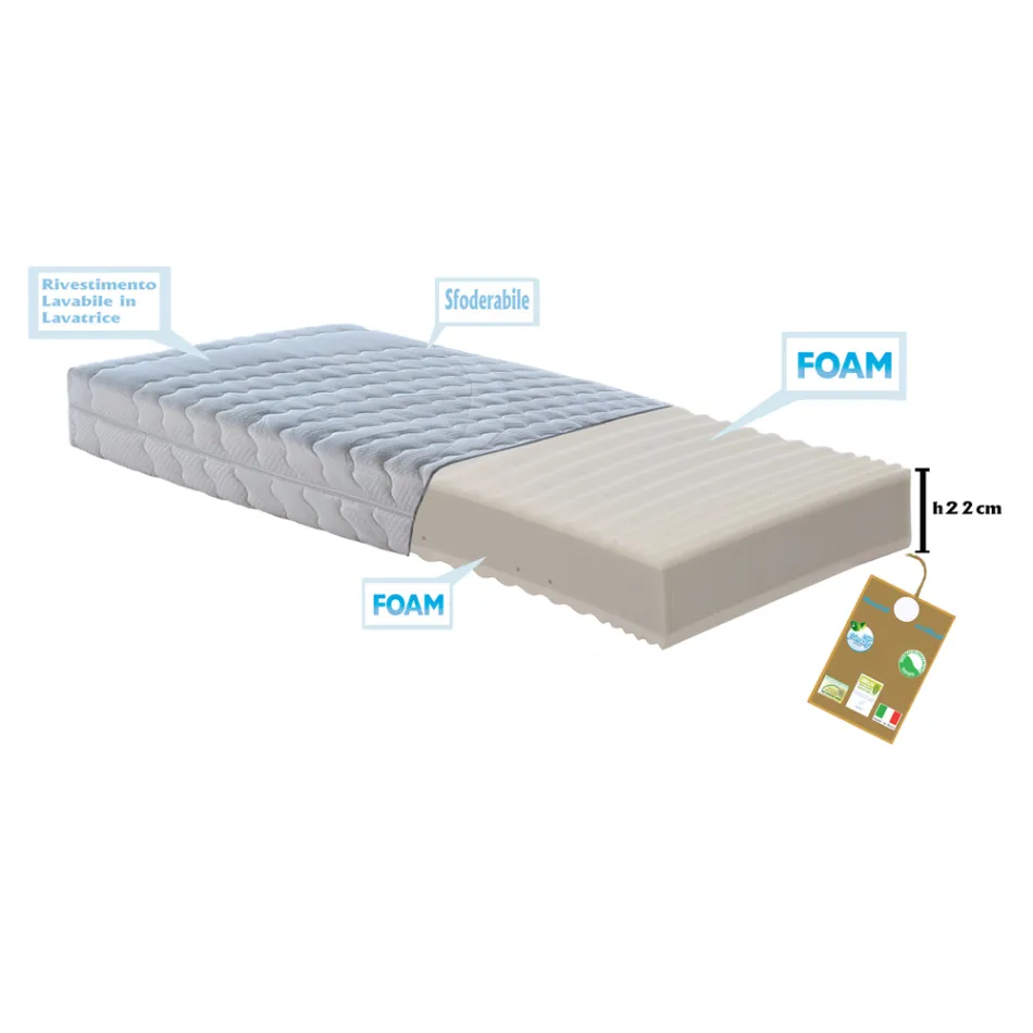 Square and Half Mattress with Anti-Mite Pocket Spring Mattress Bio Springs - Biosprings Viadurini