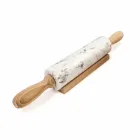 Marble Rolling Pin with Wooden Handles Made in Italy - Senni Viadurini