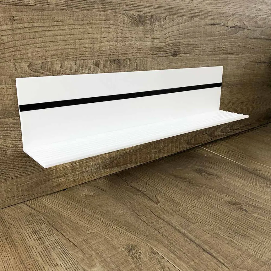 White Corian Wall Shelf L 35 or L 60 cm Made in Italy Quality - Elono Viadurini