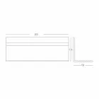 Wall Shelf in White Corian or with Black Insert 350 or 600 cm - Elono Viadurini