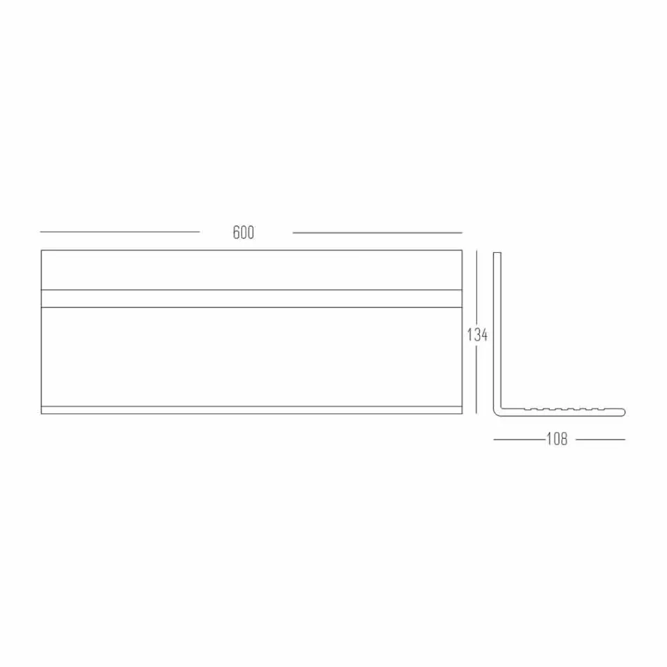 Wall Shelf in White Corian or with Black Insert 350 or 600 cm - Elono Viadurini