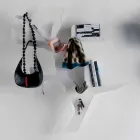 Plexiglass Wall Shelf with Coat Hooks Made in Italy - Neon Viadurini