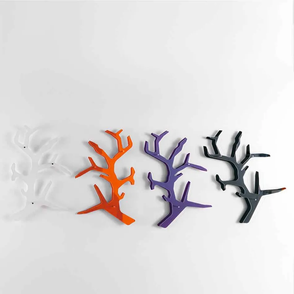 Plexiglass Wall Shelf with Coat Hooks Made in Italy - Neon Viadurini