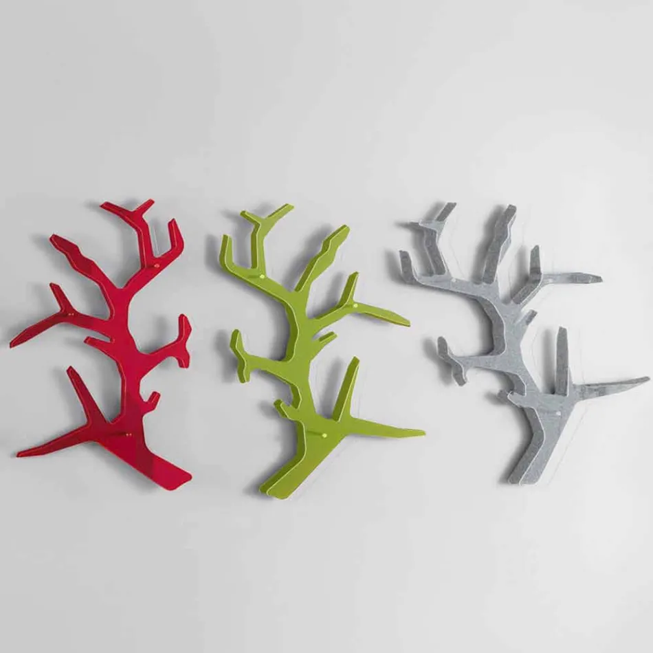 Plexiglass Wall Shelf with Coat Hooks Made in Italy - Neon Viadurini