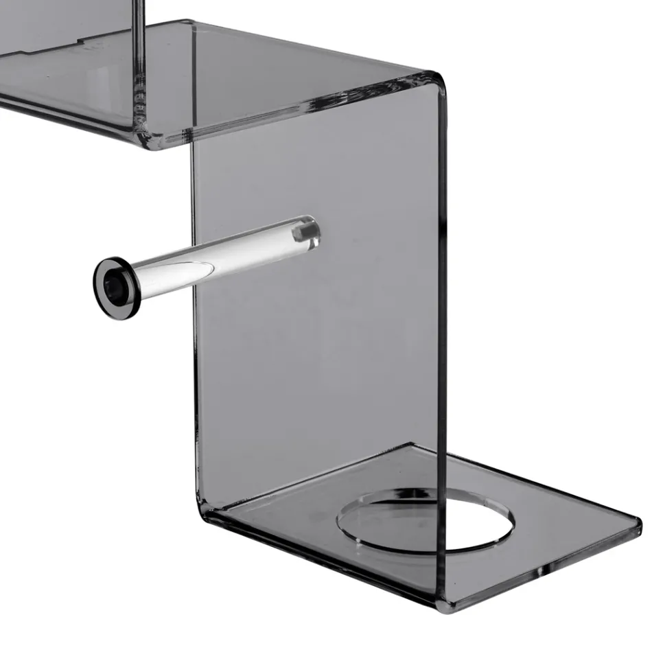 Bathroom Shelf with Roll Holder and Toilet Brush Holder Made in Italy - Scrooge Viadurini