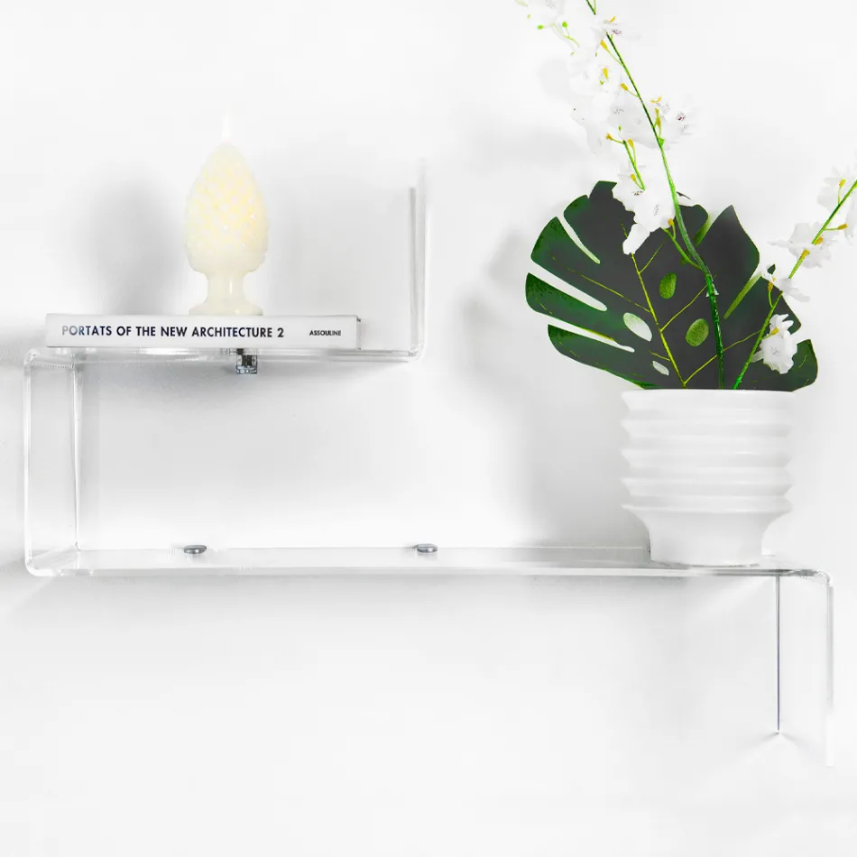 Transparent Plexiglass Object Shelf Made in Italy - Mufasa Viadurini
