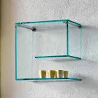 Transparent Glass Wall Shelves Versatile Elegant Design 2 Pieces - Roll Viadurini