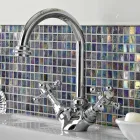 1 Hole High Spout Basin Mixer in Vintage Brass Made in Italy - Elisea Viadurini