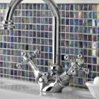 1 Hole High Spout Basin Mixer in Vintage Brass Made in Italy - Elisea Viadurini