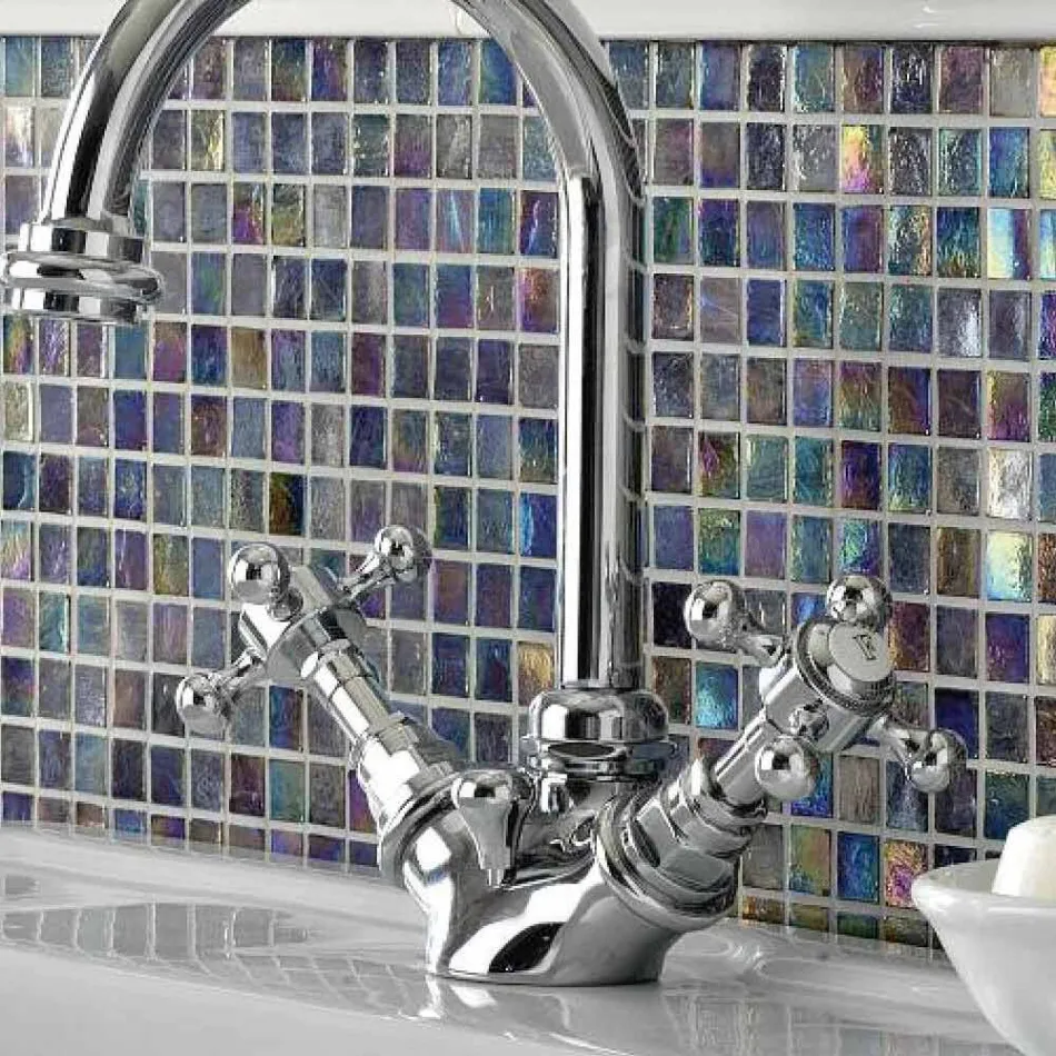 1 Hole High Spout Basin Mixer in Vintage Brass Made in Italy - Elisea Viadurini