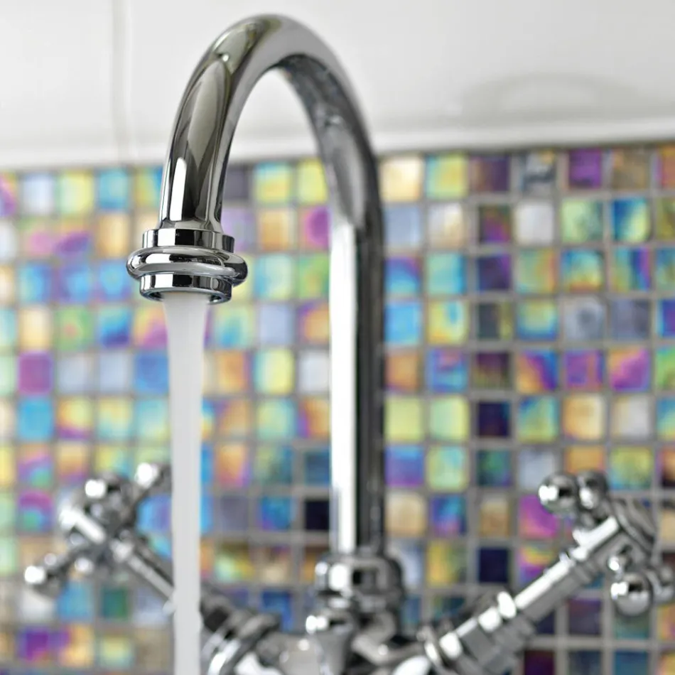 1 Hole High Spout Basin Mixer in Vintage Brass Made in Italy - Elisea Viadurini