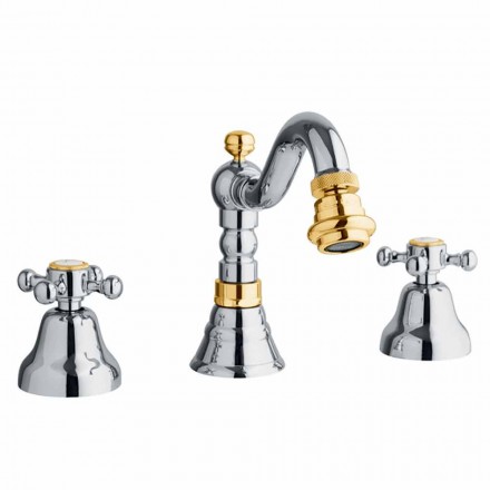 3-Hole Bidet Mixer in Brass Classic Design Made in Italy - Lisca Viadurini
