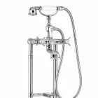 Classic Floor Mixer for Bathtub Made in Italy Brass - Omidio Viadurini