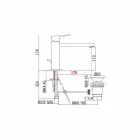 Bathroom basin mixer with spout 170 mm center distance Made in Italy - Medida Viadurini