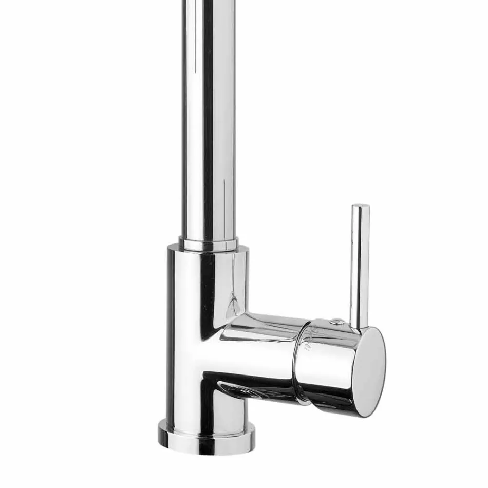 Chrome Brass Kitchen Sink Mixer with Shower Made in Italy - Kondor Viadurini