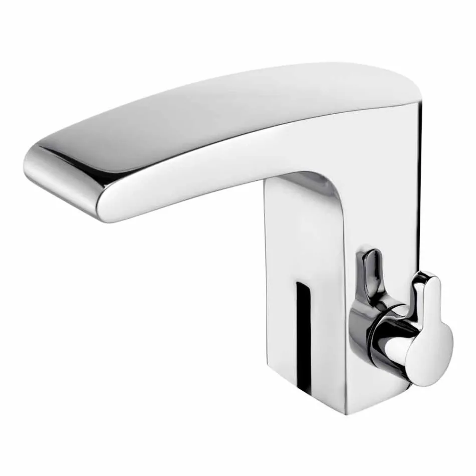 Modern Basin Mixer with Infrared Sensor in Chromed Metal - Gonzo Viadurini