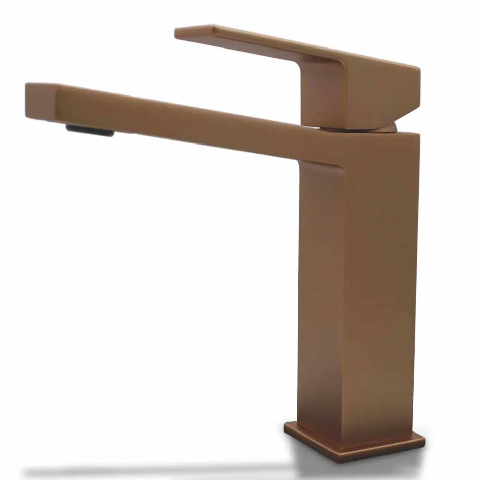 Modern Basin Mixer in Chrome or Colored Brass Square Design - Zago Viadurini
