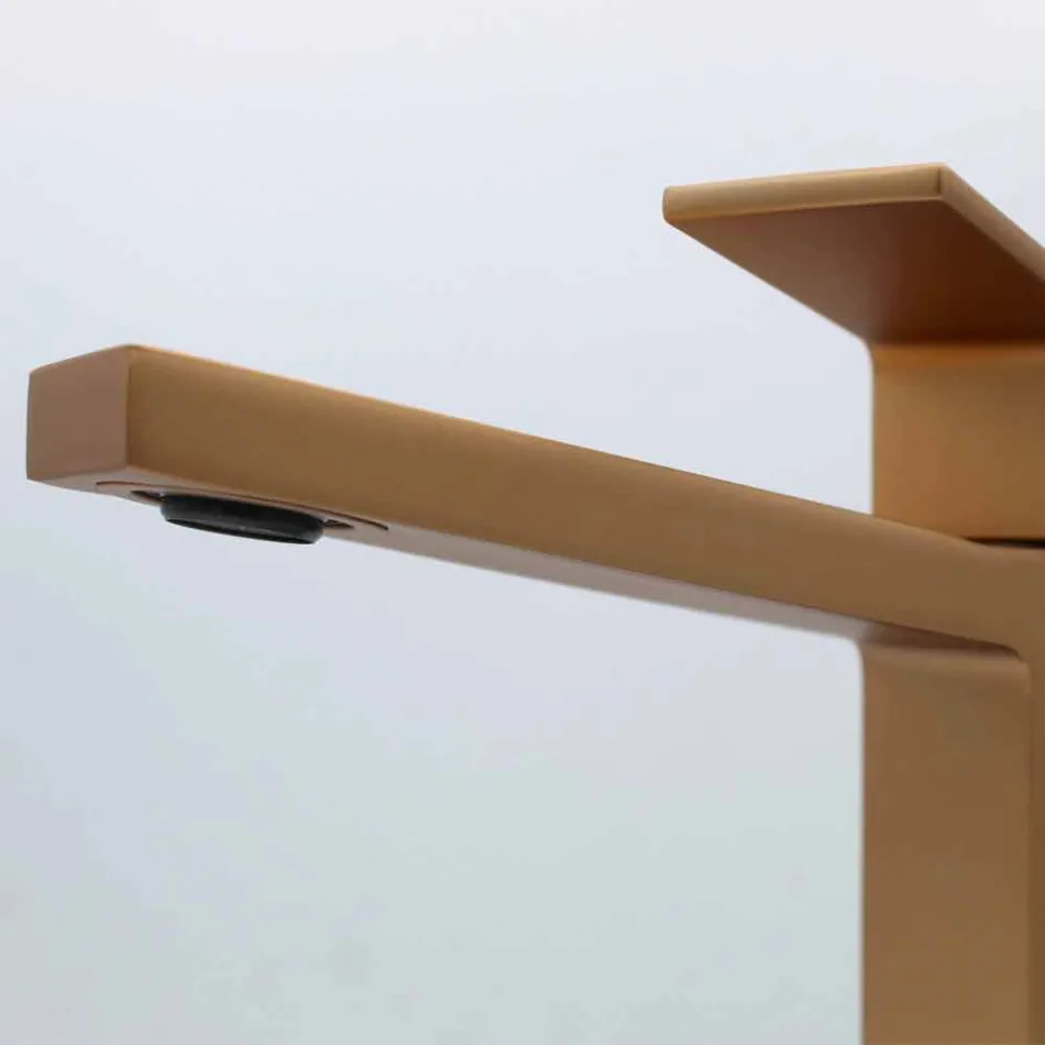 Modern Basin Mixer in Chrome or Colored Brass Square Design - Zago Viadurini