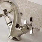 Vintage Design Single Hole Basin Mixer in Brass Made in Italy - Silvana Viadurini