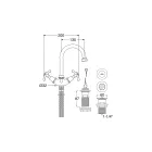 Vintage Style Single Hole Basin Mixer in Brass Made in Italy – Klarisa Viadurini