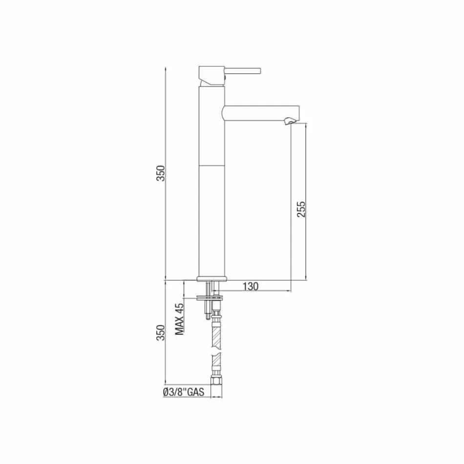 Extended Basin Mixer in Brass Without Drain Made in Italy - Ermia Viadurini