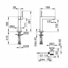 Modern Bathroom Washbasin Mixer in Chrome Finish Metal - Girino Viadurini