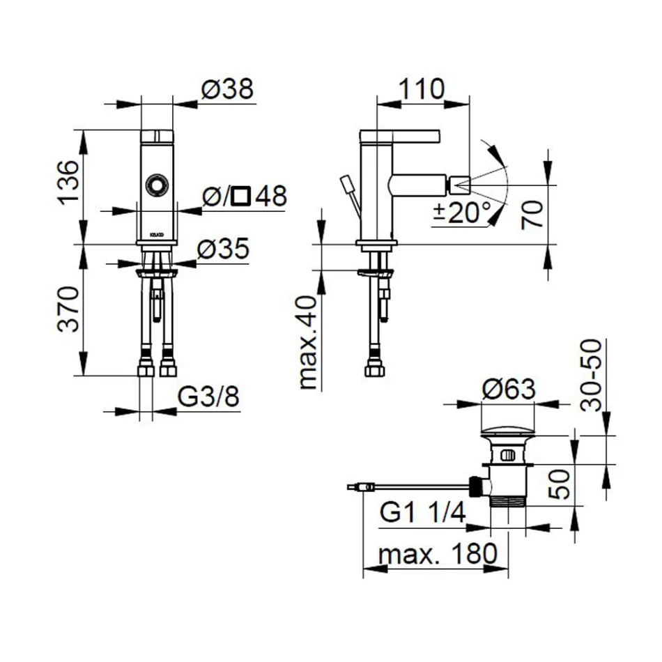 Single lever bidet mixer classic design chromed brass - artemisia Viadurini