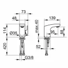 Modern Design Single-Lever Mixer for Bathroom Washbasin Chrome Finish - Gonzo Viadurini