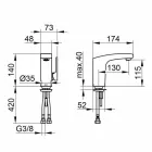 Modern Design Single-Lever Mixer for Bathroom Washbasin Chrome Finish - Gonzo Viadurini