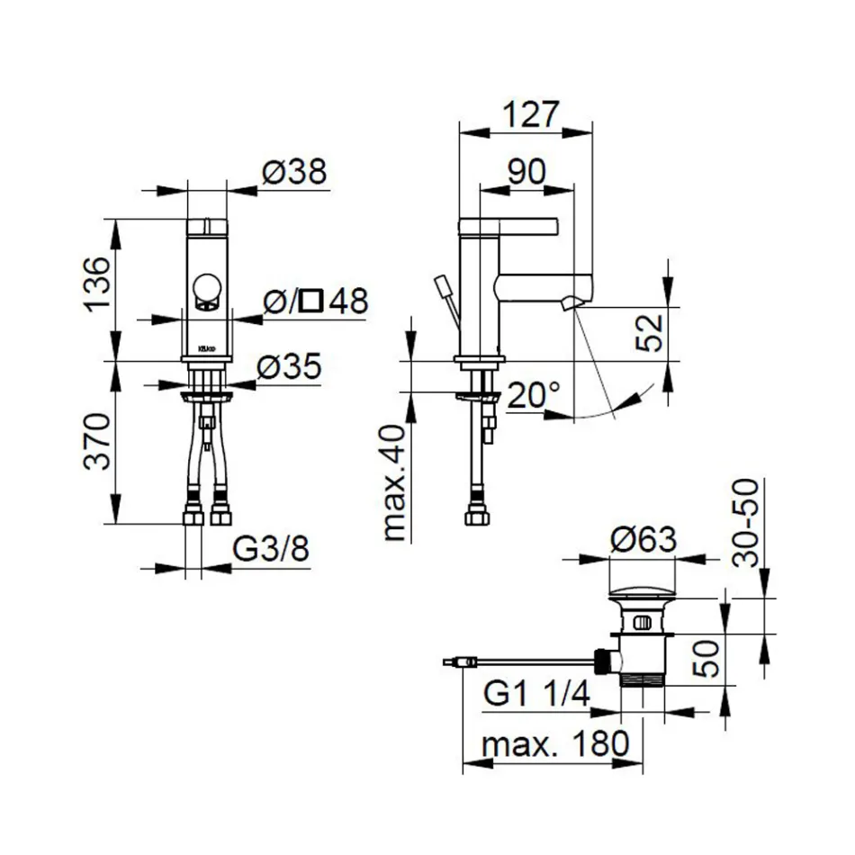 Single Lever Basin Mixer Classic Design Chrome Brass - Artemisia Viadurini