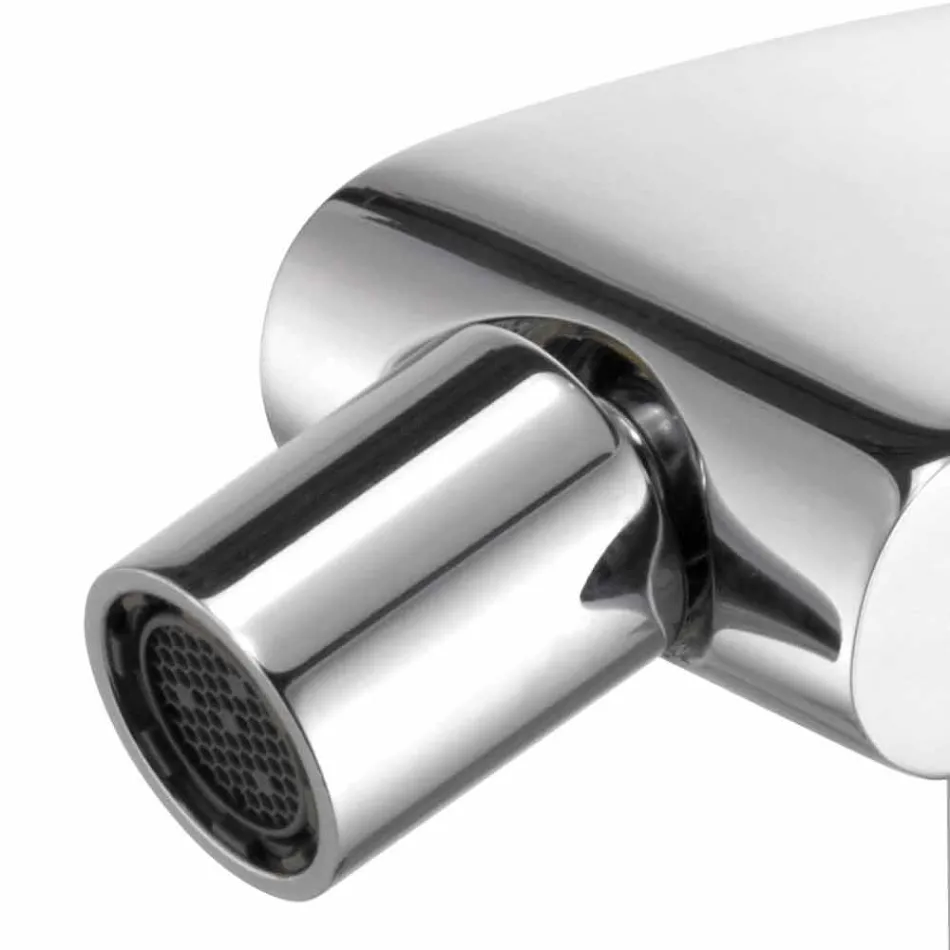 Modern Single Lever Bidet Mixer in Chrome Finish Metal - Gonzo Viadurini