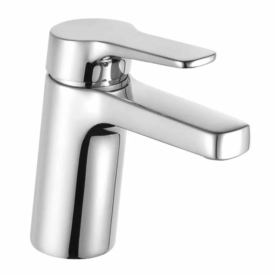 Modern Single-lever Bathroom Basin Mixer in Chromed Metal - Clari Viadurini