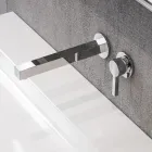 Square Design Wall Mounted Single-lever Basin Mixer - Erik Viadurini