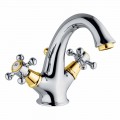 High Single Hole Mixer for Bathroom Washbasin in Brass Made in Italy - Lisca