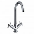 Single-Hole Mixer for Kitchen Washbasin in Chrome Brass Made in Italy - Celery