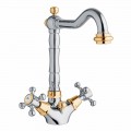 Single-hole basin mixer in Brass Classic Design Made in Italy - Lisca